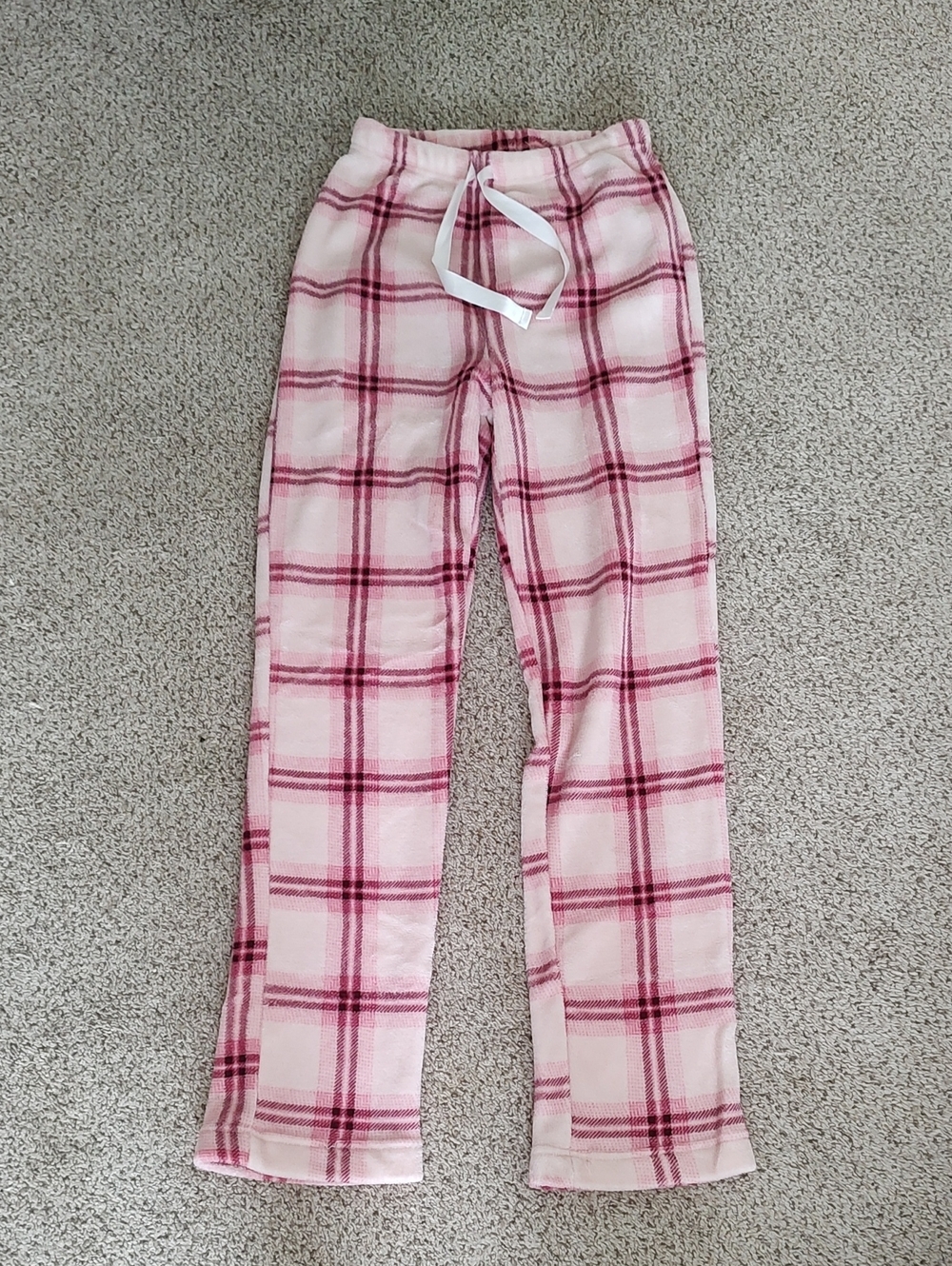Women’s Pink Plaid Fleece Lounge Pants - Cozy Sleepwear